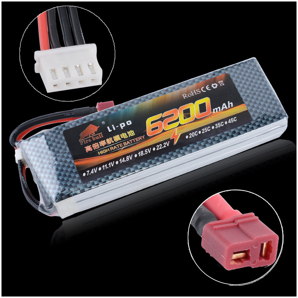 Li-Polymer Lipo Battery 11.1V 6200mah  plane  copter Drone Parts